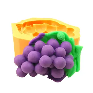 DIY Handmade Craft Frutas Uva Forma Silicone Soap Bolo Vela Molde Para Fazer Sabão