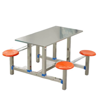 Table de salle à manger commerciale personnalisable en acier inoxydable pour cantine scolaire, restaurant, entreprise - Capacité 4/8 personnes 1200x600x750mm