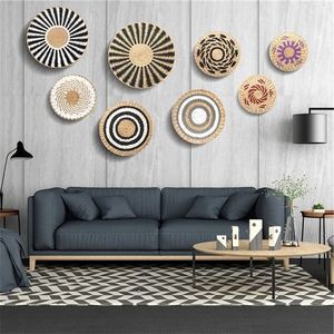 Decoración De Oficina Funky Habitacion Dorada Cesta Pared Redonda Barata Hogar Vagabundo Dibujo Decorativo Para Articulos Bambu - Product Image 2