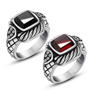 Anillo Unisex de Estilo Europeo Americano Inspirado en el Antiguo, con Circonita Cúbica en Engaste de Bisel, Joyería de Regalo SA721 - Product Image 2