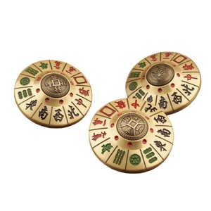 Mahjong Compass Spinning Brass Fidget Spinner, jouet de décompression portable de style chinois pour adultes et adolescents - Product Image 5