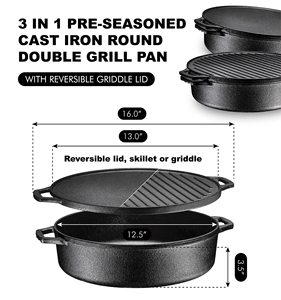 Moule à pain <span class=keywords><strong>en</strong></span> <span class=keywords><strong>fonte</strong></span> émaillée avec couvercle 33CM Antiadhésif pour pain au levain et pain pullman fait maison Passe au lave-vaisselle et au micro-ondes - Product Image 3