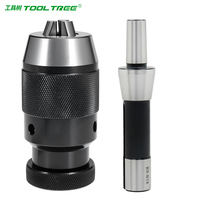 Mandrin de perçage sans clé pour machines-outils, robuste, 1/32"-1/2", en acier C45S20, avec adaptateur de queue R8, intégré de précision (JT33) TOOL TREE