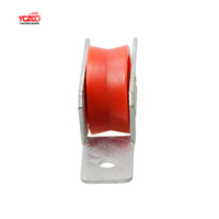 Accesorios para Ventanas Corredizas de Aluminio, Rueda de Plástico Roja con Canal en V, Polea Pequeña para Puerta con Carcasa