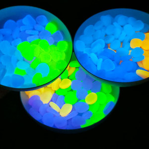 Wholesale Luminous Stones Glowing Rock Fluorescent Paving <b>Pebbles</b> Garden Decorations Aquarium Fishbowl Decor Piedra Luminosa - Product Image 1