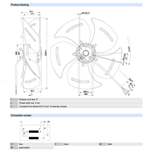 Ventilateur axial AC industriel ebm-papst A4E330-AP18-16/A01 330 mm pour la ventilation et le refroidissement des systèmes CVC et des condenseurs - Product Image 2