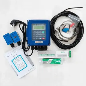 RS-232 Lcd Digital Ultrasonic Flowmeter Portable Clamp On Ultrasonic Water Flow Meter