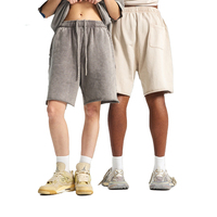 Shorts de jogging en coton personnalisés 420g 100% coton épais délavé pour homme, vente chaude, impression DTG OEM, shorts en molleton bouclette