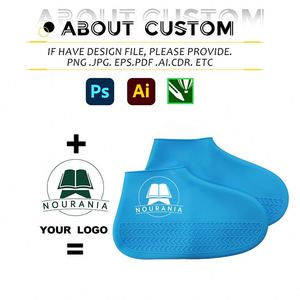 Couvre-chaussures imperméables en silicone en gros pour la pluie, chaussures de sécurité d'extérieur, chaussures de course imperméables avec logo personnalisé - Product Image 2