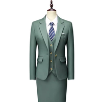 Vente en gros directe d'usine en Chine, ensemble de 2 pièces, robe formelle, costume noir pour femmes de bureau, blazer noir et jupe pour femmes d'affaires