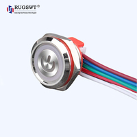 Interrupteur à bouton-poussoir LED RVB multicolore personnalisé IP67 avec connecteur filaire, installation facile, qualité industrielle
