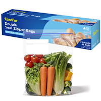 Sacs de congélation compostables à fermeture éclair pour aliments, écologiques, biodégradables, grande taille (un gallon), thermoscellables