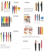 Crayon de charpentier solide en bois pour le marquage de trous profonds, outil de menuiserie mécanique, avec recharges, pour le bricolage