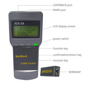 Sc8108 Elektrische Spanning Lengte Draagbare <span class=keywords><strong>Lcd</strong></span> Display Ultrasone Waterstroom Meter Rj45 Lan Netwerkkabel <span class=keywords><strong>Tester</strong></span> - Product Image 2