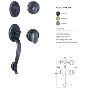 Classic Handle <b>Lock</b> Bedroom Wooden Door Brown Long Panel Handle All Copper Solid Wood Door <b>Lock</b> - Product Image 5