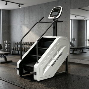 Máquina de step eléctrica blanca para el hogar y uso comercial, velocidad ajustable, equipo de entrenamiento cardiovascular HIIT - Product Image 3