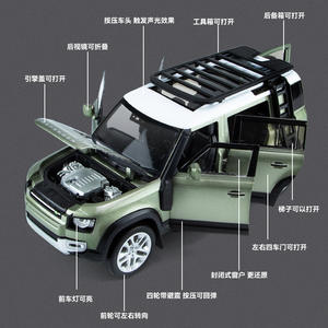 Diecast <span class=keywords><strong>1</strong></span>:<span class=keywords><strong>18</strong></span> <span class=keywords><strong>Land</strong></span> <span class=keywords><strong>Rover</strong></span> <span class=keywords><strong>Defender</strong></span> coche molde sonido y luz dirección retroceso amortiguador juguete decoración Aleación de Metal modelos - Product Image 4