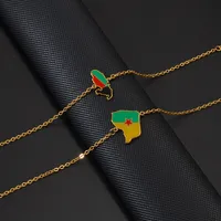 Bracelets Carte des îles Françaises (Guyane, Martinique, Antigua, Guadeloupe, Réunion) pour femmes - Bijoux en acier inoxydable # 539362