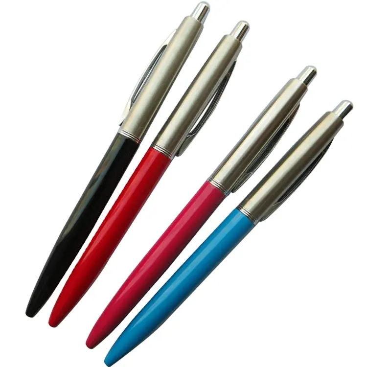 Bán buôn tùy chỉnh khuyến mại chất lượng bóng bút, màu sắc khác nhau Sản xuất khách sạn Văn phòng bút kim loại bút bi với logo