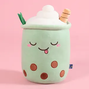 Weiche Puppe Milch tee Perle Tasse Plüsch kissen gefüllt mit Tier Plüsch Kissen Spielzeug