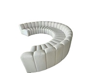 Nordique moderne velours tufté arc circulaire incurvé canapé Restaurant sectionnel canapé ensemble hôtel Club salon réception canapé
