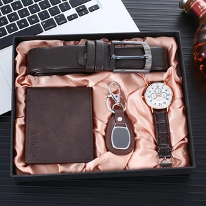 2023 Phong Cách Mới Chất Lượng Hàng Đầu Người Đàn Ông Của Món Quà Đồng Hồ Nam Bộ Vành Đai + Ví + Móc Chìa Khóa + Vành Đai Đồng Hồ 4 cái/bộ Món Quà Kỳ Nghỉ - Product Image 4