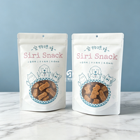 Sachet d'emballage personnalisé pour friandises pour animaux de compagnie, pochette refermable avec fenêtre, en aluminium, résistant à l'humidité, pour aliments pour chiens et chats