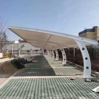Pergola, abri de stationnement pour moto, abri de stationnement pour voiture, structure en membrane PVDF, structure en acier, auvent