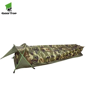 Geertop 한 사람 터치 공기 장대 캔버스 가방 swag 캠핑 bivy 텐트