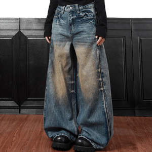 2026 nuovo arrivo pantaloni a palloncino in Denim larghi larghi da uomo con gamba larga in Jeans larghi per 2026 tendenza della moda - Product Image 6