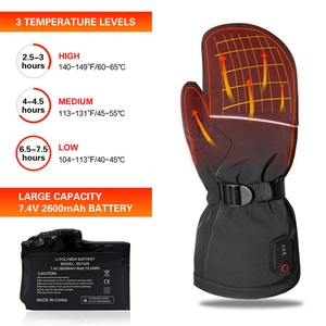 Gants de <span class=keywords><strong>ski</strong></span> rechargeables avec contrôle de la température à 3 niveaux Gants Chauffants Mitaines chauffantes avec batterie Gants de <span class=keywords><strong>ski</strong></span> chauffants - Product Image 3