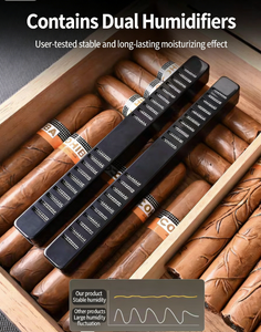 Kotak Humidor Cerutu Kayu Cedar Vintage Berkualitas Tinggi Buatan Tangan dengan Humidifier dan Hygrometer - Product Image 3
