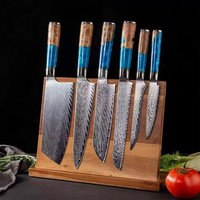 Ensemble de couteaux de cuisine en acier inoxydable, ensemble de couteaux de chef professionnels avec lame tranchante et manche en acier, hachoir à viande, ensemble de couteaux