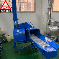 Broyeur de fourrage commercial automatique à bande transporteuse 4,5 T/H, hacheuse d'herbe et de paille