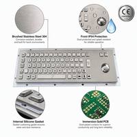 Teclado Industrial Integrado Resistente PC-800TB de Acero Inoxidable con Trackball, a Prueba de Polvo y Agua para Entornos Industriales y Médicos Difíciles