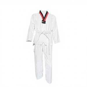 Uniforme de Taekwondo con Cuello Rojo y Negro, Transpirable y Cómodo, para Niños y Adultos, Logotipo Personalizado, Venta al Por Mayor de Fábrica - Product Image 4
