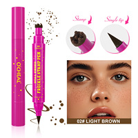O'cheal Stylo tampon double tête 3-en-1 pour taches de rousseur, effet naturel, résistant à la décoloration, waterproof, avec tampon eyeliner