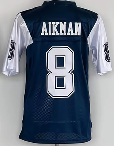 Retro Khâu Bóng Đá Mỹ Jersey 21 Deion Sander 88 <span class=keywords><strong>Michael</strong></span> Irvin 8 Troy Aikman 12 Staubach 22 E. <span class=keywords><strong>Smith</strong></span> 33 Dorsett Jersey - Product Image 3