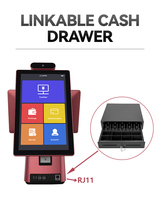 Terminal de paiement électronique intelligent à double écran de 15,6 pouces, écran tactile, point de vente, ordinateur POS Windows Android, matériel informatique