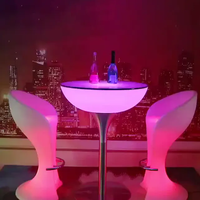Meubles lumineux de luxe au design moderne avec télécommande RVB couleur changeante Discothèque KTV Pub Table à LED Tables de cocktail et de bar rond