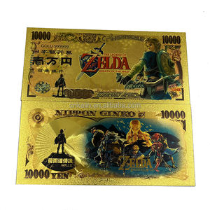 En stock, jeu d'anime japonais <span class=keywords><strong>Zelda</strong></span>, collection de billets de 10 000 yens, animal de compagnie, billet de banque plaqué or 24 carats - Product Image 2