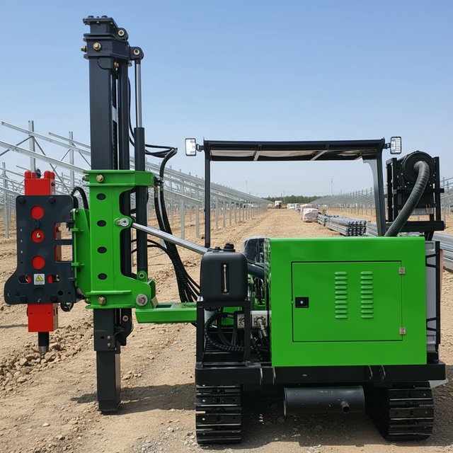TeZhong Solar Screw Driver Machine Small Crawler-type Hydraulic Piling Rig with Engine Pump Motor High Efficiency