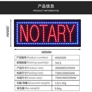 Letreros de tienda pública de Notario súper brillante de 11*27 pulgadas, letreros Led para interiores, iluminación publicitaria, pantalla animada para <span class=keywords><strong>abogado</strong></span> - Product Image 4
