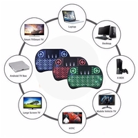 I8 Mini Keyboard Nirkabel dengan Lampu Latar 3 Warna 2.4GHz Bahasa Inggris Rusia Air Mouse dengan Touchpad Remote Control untuk PC Laptop