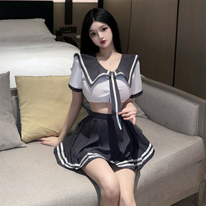 Lingerie Sexy Costume da Studentessa Marinaio Due Pezzi Uniforme JK Sexy Cosplay Uniformi Femminili da Studentessa - Product Image 4
