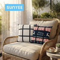 Housse de coussin vierge Sunyee en lin à 9 panneaux pour sublimation, motif quadrillé, pour transfert thermique, artisanat DIY, décoration de canapé et de maison