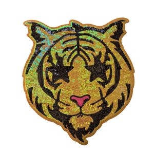 <span class=keywords><strong>แผ่น</strong></span>ปักเลื่อมลายเสือสีทองเป็นมิตรกับสิ่งแวดล้อมแผ่นปะติดรูปดาวห้าแฉกสำหรับเสื้อผ้าทำผ้าสักหลาดสั่งทำได้ - Product Image 6