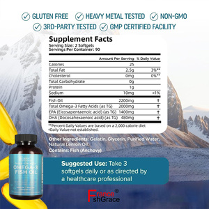 Olio di Pesce <span class=keywords><strong>Omega</strong></span> 3 di Alta Qualità in Capsule Morbide, Tripla Concentrazione EPA DHA, Supporto per Cervello, Cuore e Articolazioni, 180 Capsule <span class=keywords><strong>Omega</strong></span> 3 per Adulti - Product Image 6