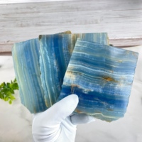 Vente en gros de plaques d'onyx bleu, agate, cristal naturel brut, pierre polie, tranche, plaque pour la décoration de la maison selon le Feng Shui