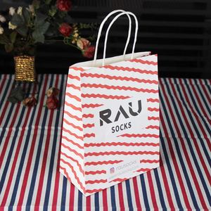 Factory Printed Flat Handle Customized Shopping Gift Kraft Paper <b>Bag</b> with Your Logo - Product Image 4